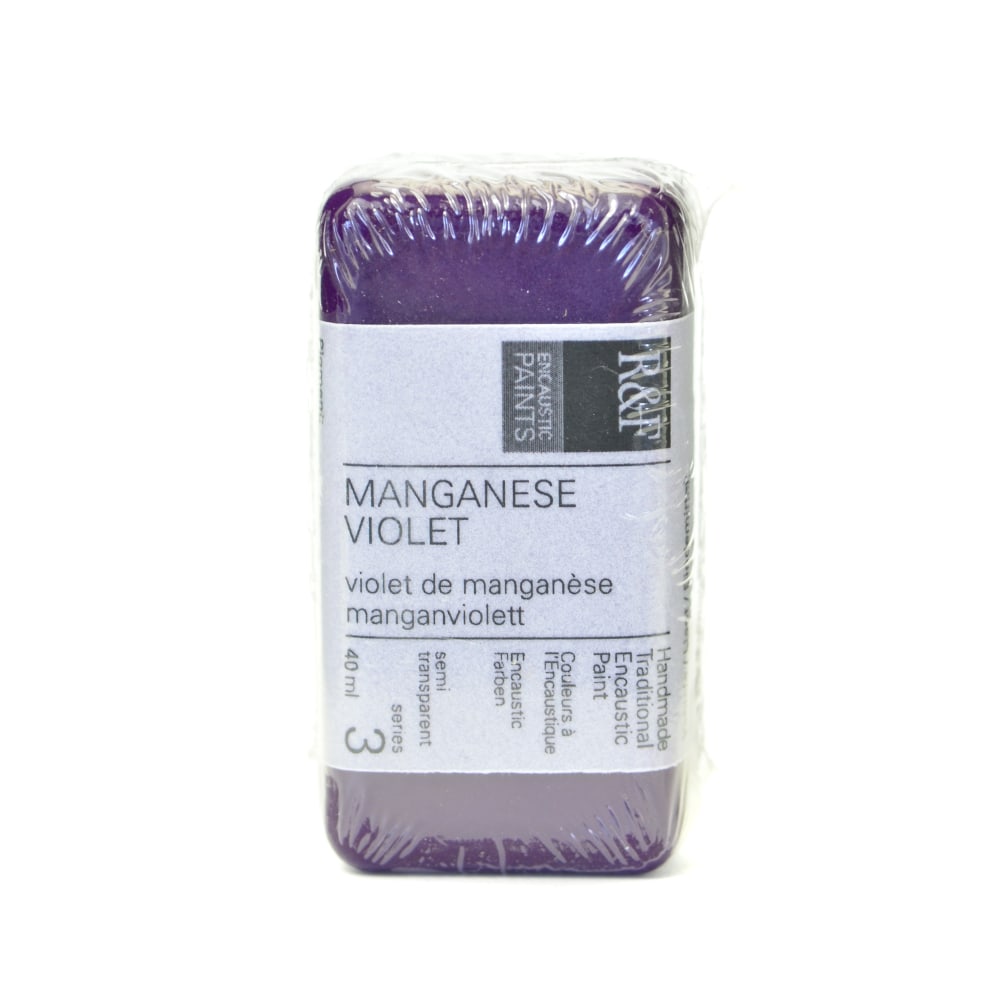 R & F Handmade Paints Encaustic Paint Cake, 40 mL, Manganese Violet