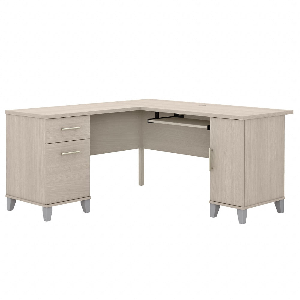 Bush Business Furniture Somerset 60inW L-Shaped Corner Desk With Storage, Sand Oak, Standard Delivery