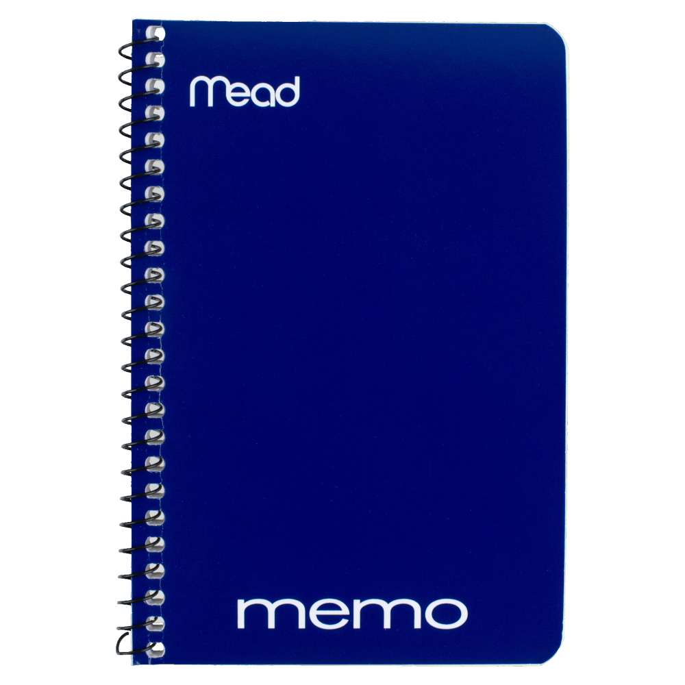 Mead Wirebound Side-Opening Memo Book, 4in x 6in, 1 Hole-Punched, College Ruled, 40 Sheets