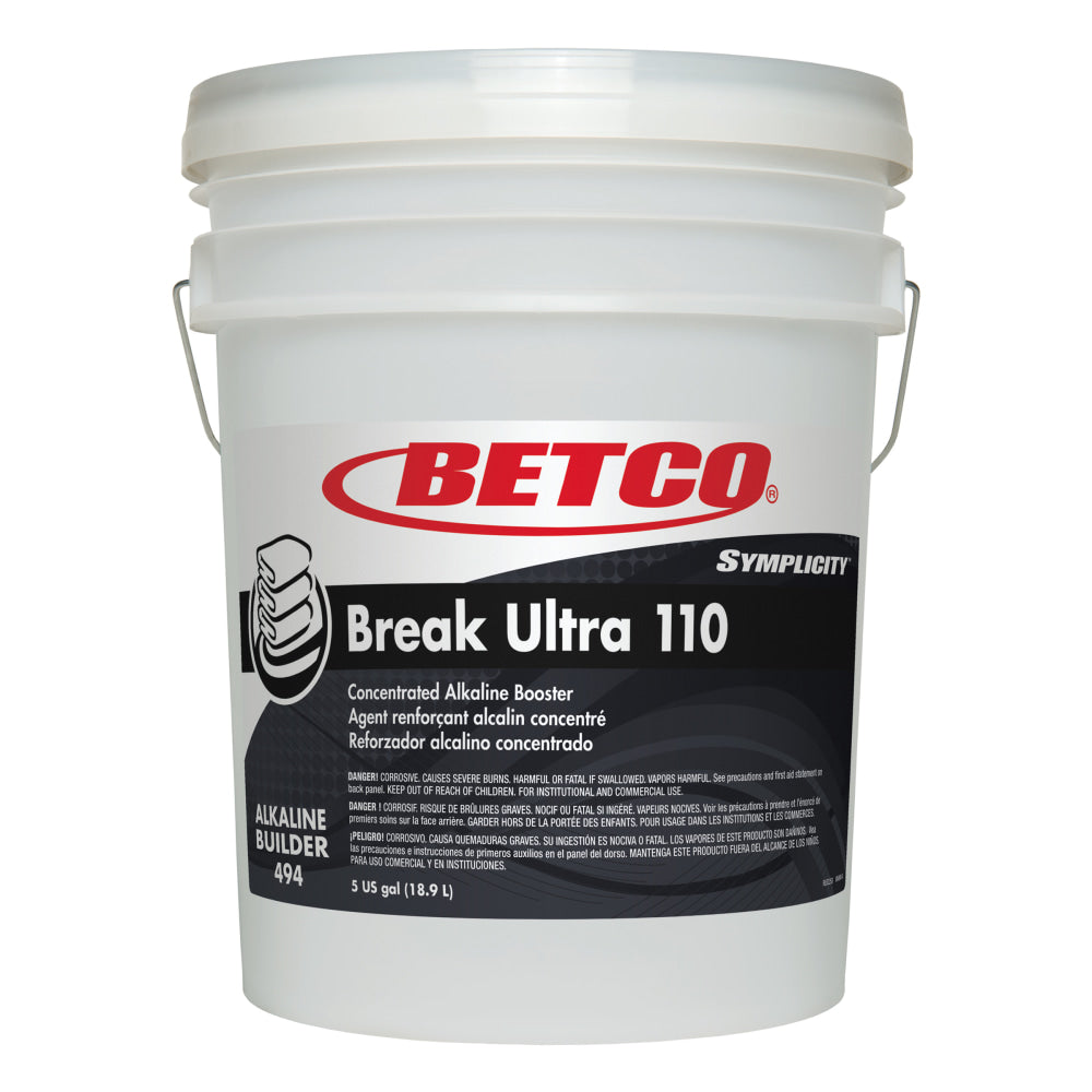 Betco Symplicity Break Ultra 110 Alkaline Booster, 5 Gallon Bottle