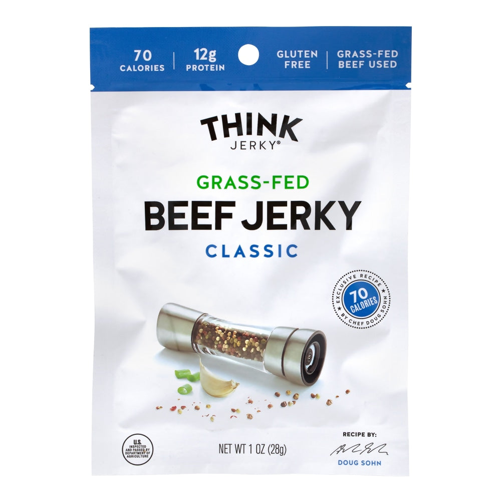 Think Jerky Classic Beef Jerky, 1 Oz, Pack Of 12 Pouches