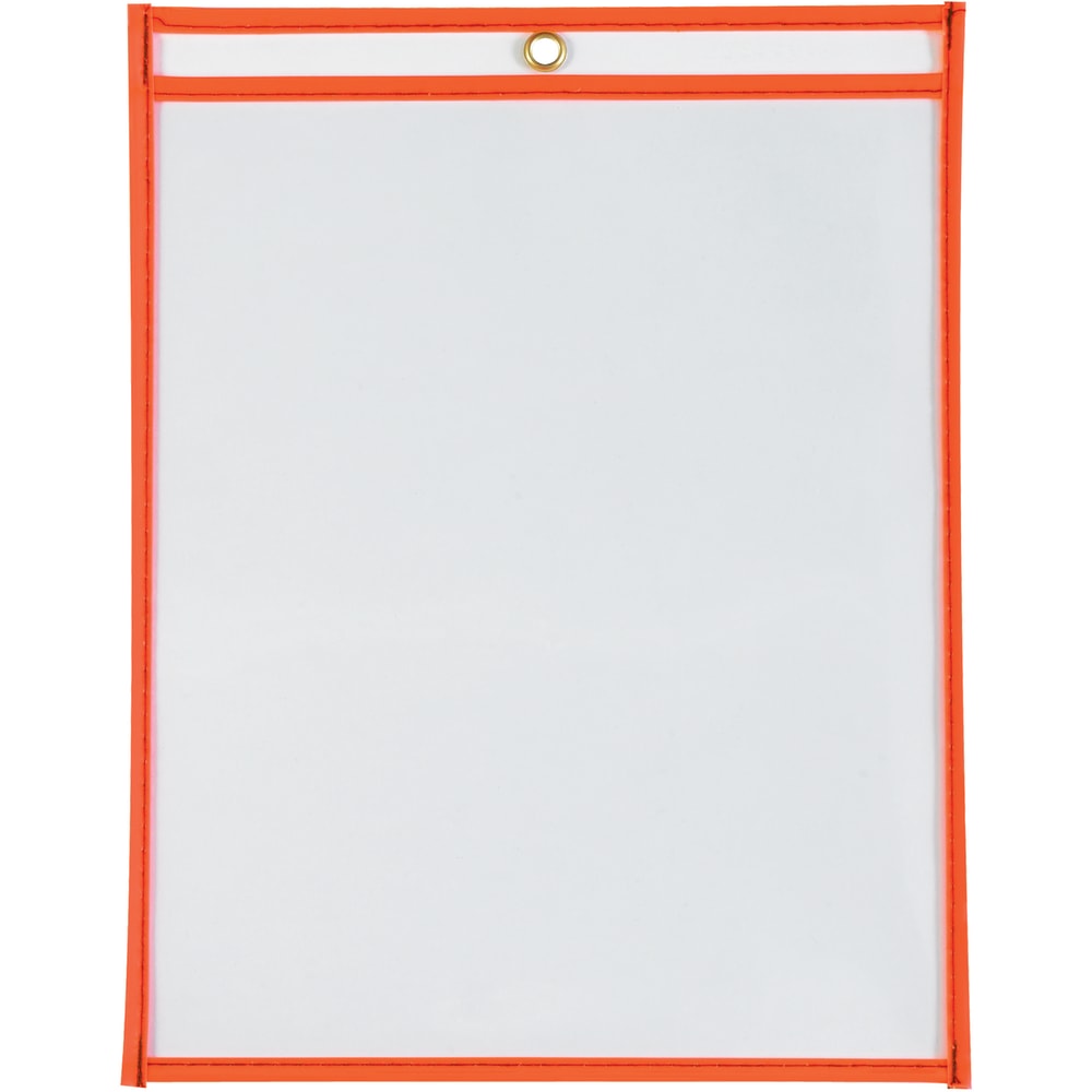 Partners Brand Job Ticket Holders, 9in x 12in, Neon Orange, Pack Of 15