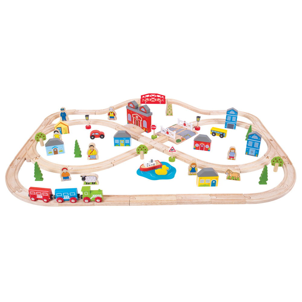 Bigjigs Toys Ltd. Rail Town & Country Train Set, Multicolor