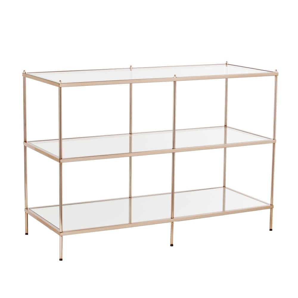 SEI Furniture Knox Console Table, Rectangle, Clear/Metallic Gold