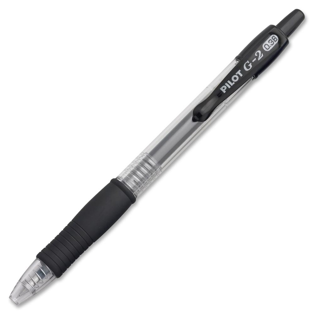 Pilot G2 Premium Gel Roller Retractable Pens - Ultra Fine Pen Point - 0.38 mm Pen Point Size - Refillable - Retractable - Black Gel-based Ink - Clear Barrel - 24 / Bundle