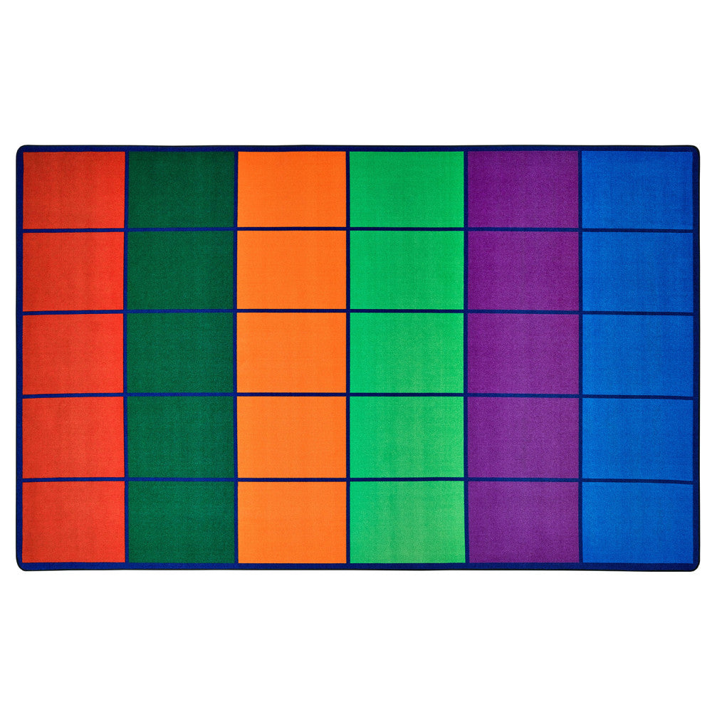 Carpets for Kids Premium Collection 30 Seats Colorful Rows Seating Rug, 8ft4in x 13ft4in, Multicolor