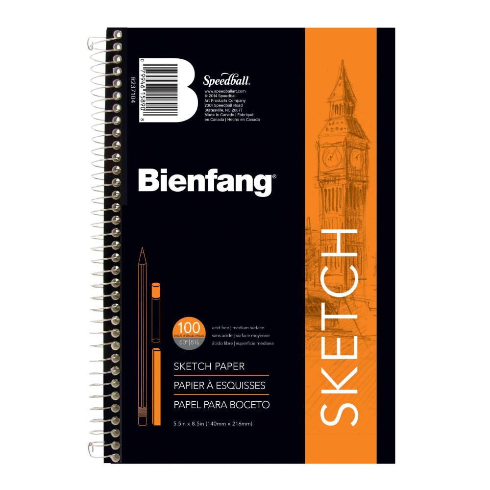 Bienfang Sketchbook, 8 1/2in x 5 1/2in, 100 Sheets (200 Pages), White