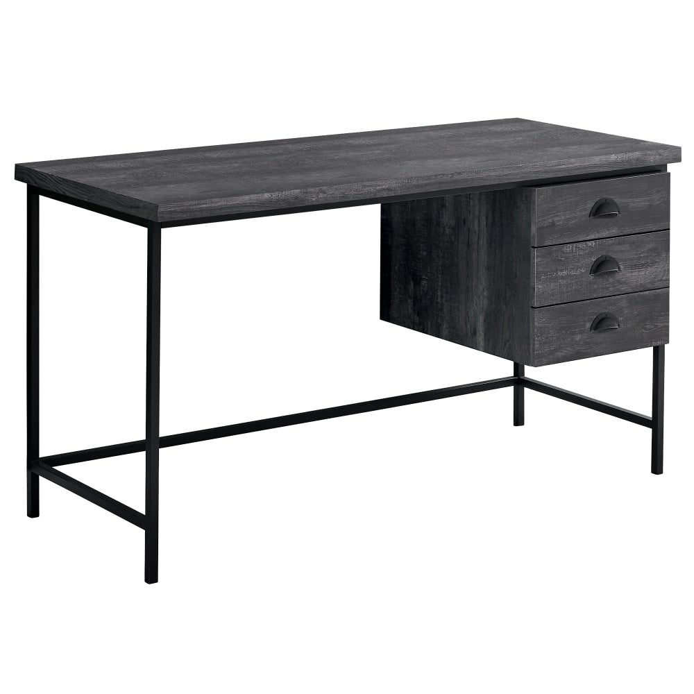 Monarch Specialties Pollard 56inW 3-Drawer Computer Desk, Black