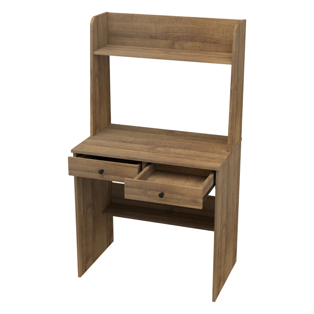 Inval 32inW Computer Desk With Hutch, Amaretto