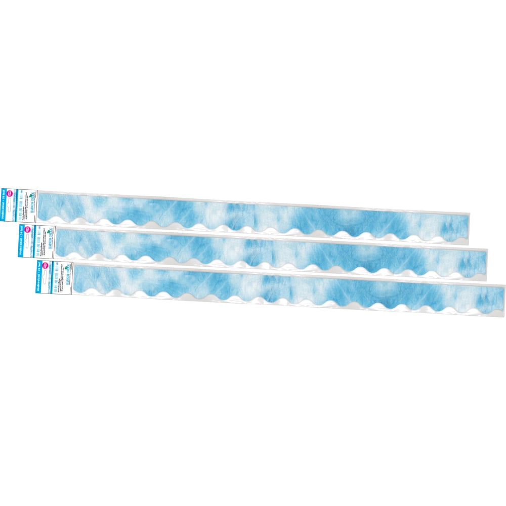 Barker Creek Double-Sided Scalloped-Edge Border Strips, 2-1/4in x 36in, Blue Tie-Dye, Pack Of 39 Strips