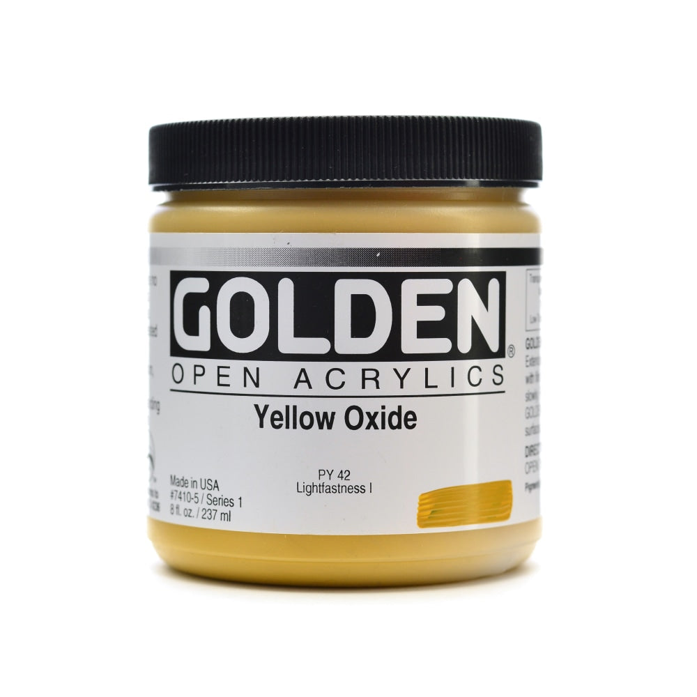 Golden OPEN Acrylic Paint, 8 Oz Jar, Yellow Oxide