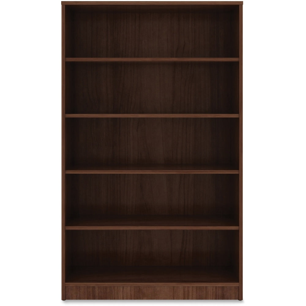 Lorell 60inH 5-Shelf Bookcase, Walnut