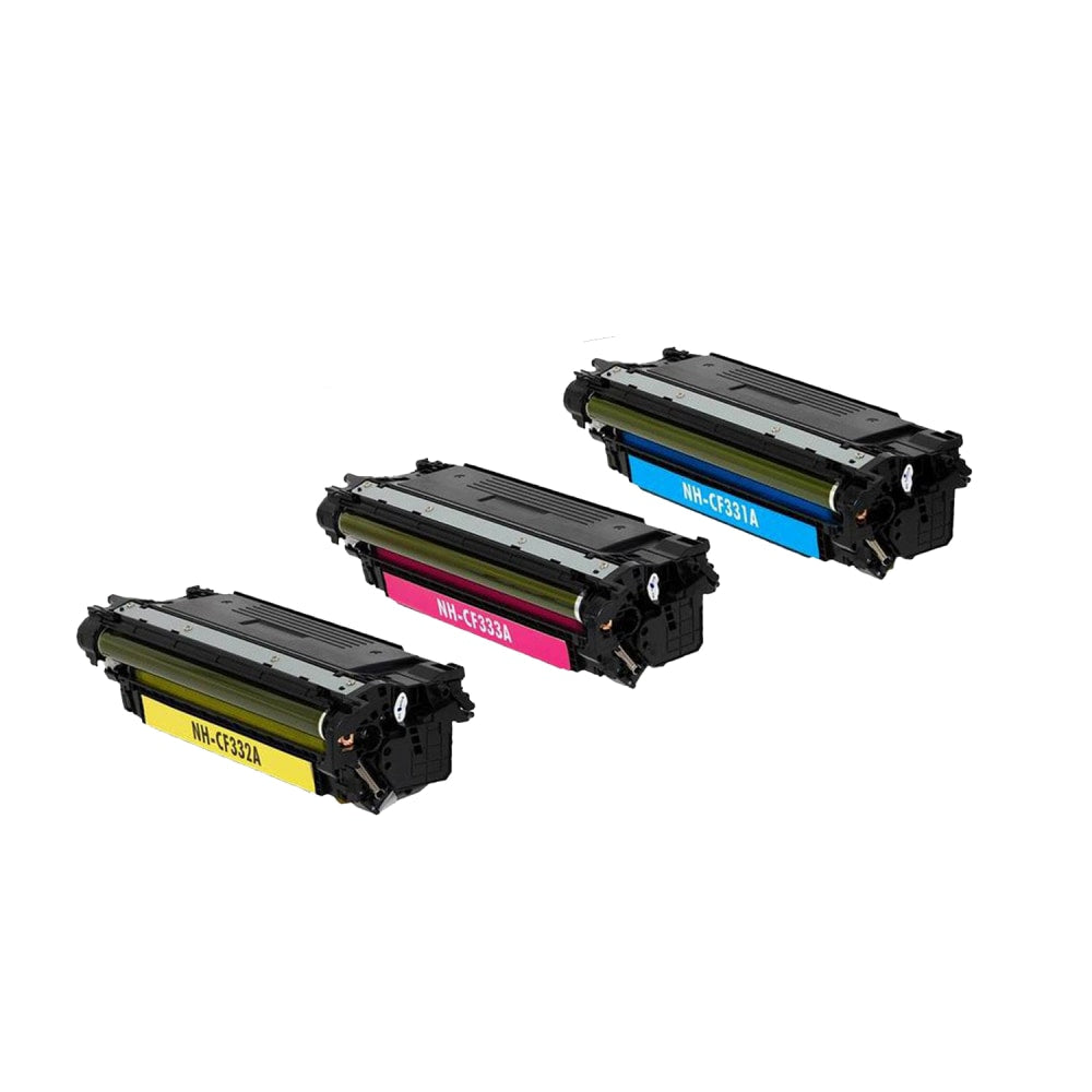 M&A Global Remanufactured Tri-Color Toner Cartridge Replacement For HP 653A, CF321A, CF322A, CF323A