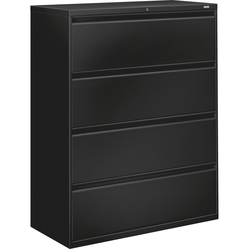 HON Brigade 800 42inW x 19-1/4inD Lateral 4-Drawer File Cabinet, Black