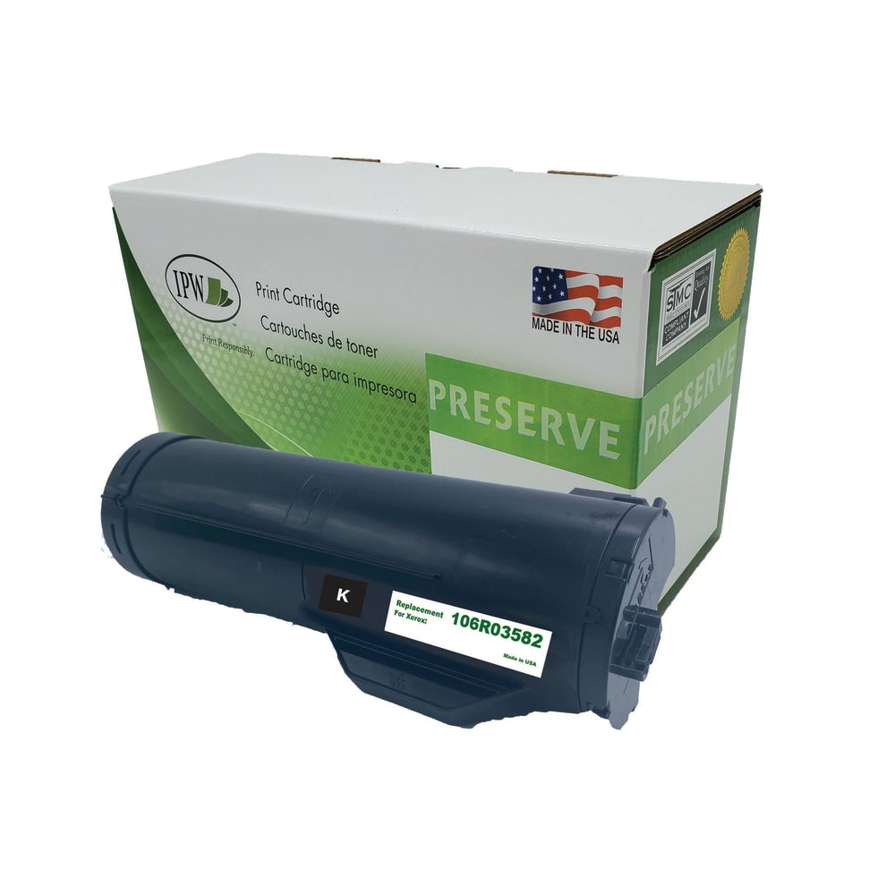 IPW Preserve Remanufactured Black High Yield Toner Cartridge Replacement For Xerox 106R03582, 106R03582-R-O