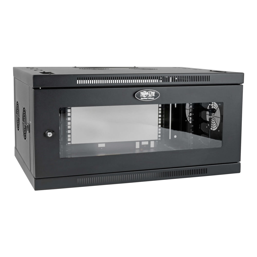 Tripp Lite 6U Wallmount Rack Enclosure Wide Cable Management Acrylic Window - 19in 6U Wide x 20.50in Deep Wall Mountable for Server, LAN Switch, Patch Panel - Black Powder Coat - Steel, Acrylic