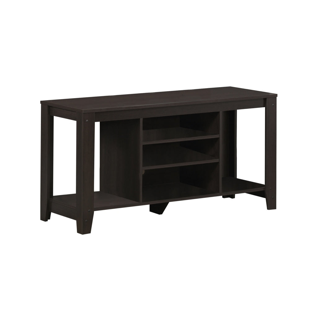 Monarch Specialties Ezra TV Stand, 24-1/4inH x 47-3/4inW x 17-1/4inD, Cappuccino