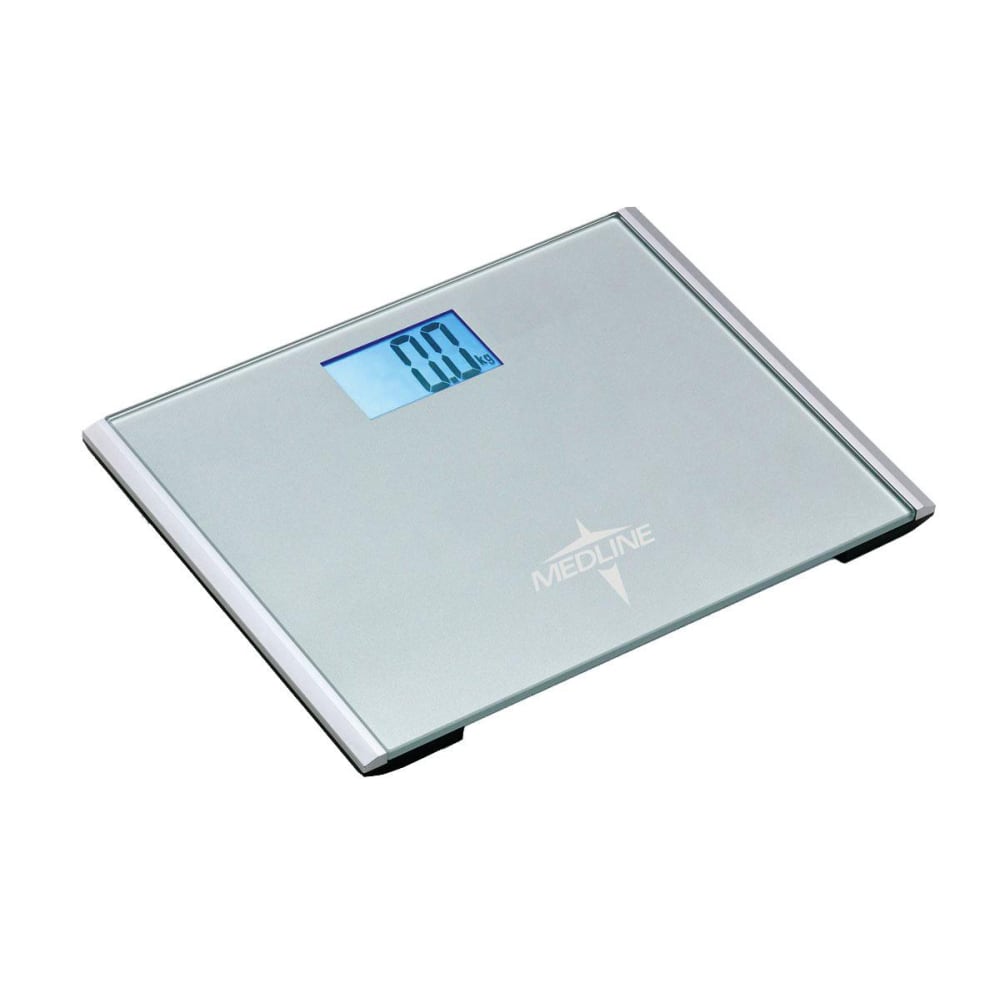 Medline Digital Step-On Scale, 1inH x 14inW x 11 7/8inD, Silver