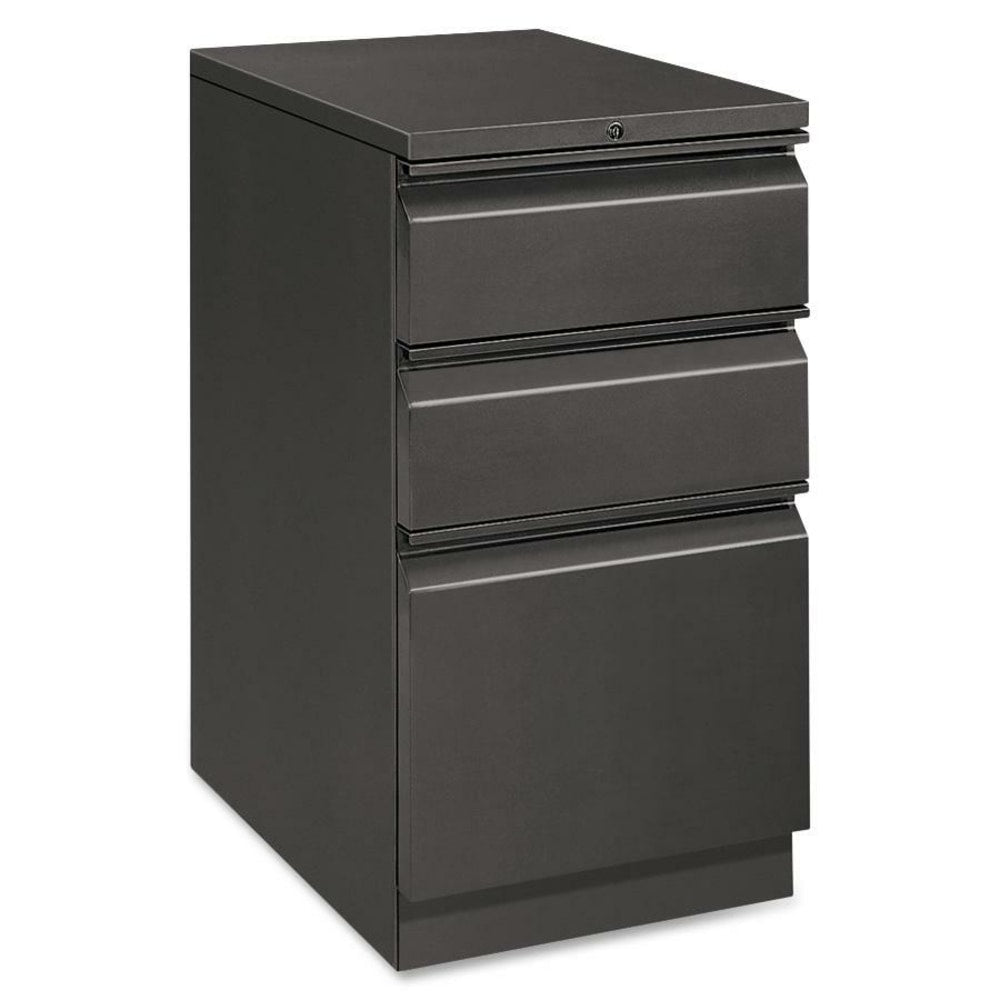 HON Efficiencies 22-7/8inD Vertical 3-Drawer Mobile Pedestal File Cabinet, Charcoal