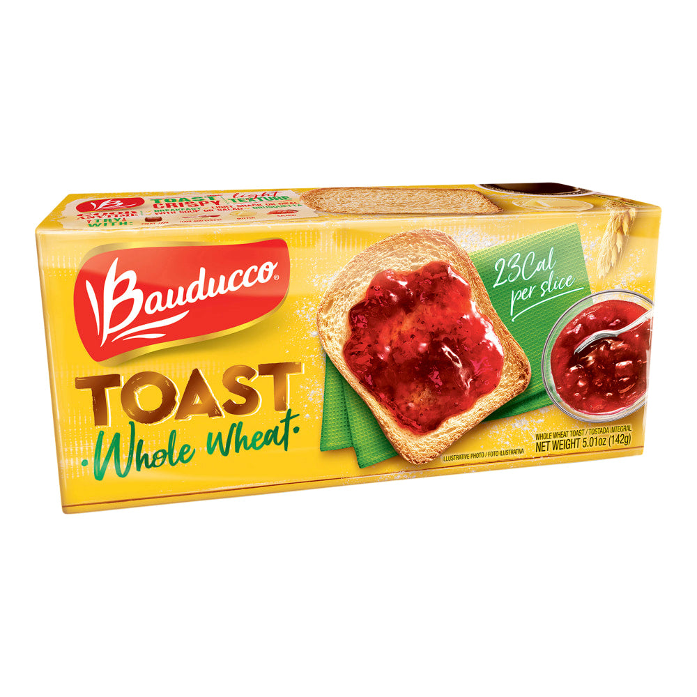 Bauducco Foods Toast, Whole Wheat, 5 Oz, Pack Of 30 Slices