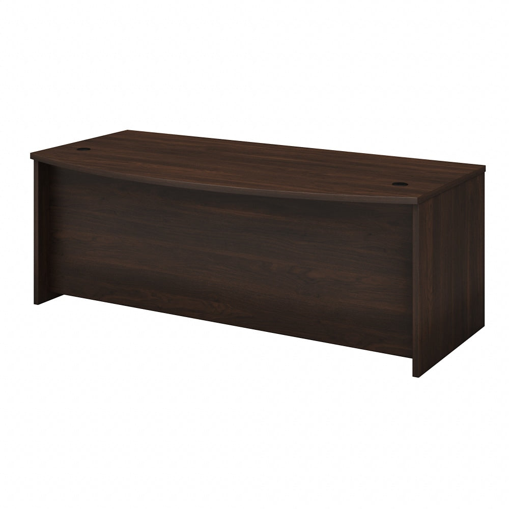 Bush Business Furniture Studio C 72inW Bow-Front Computer Desk, Black Walnut, Standard Delivery