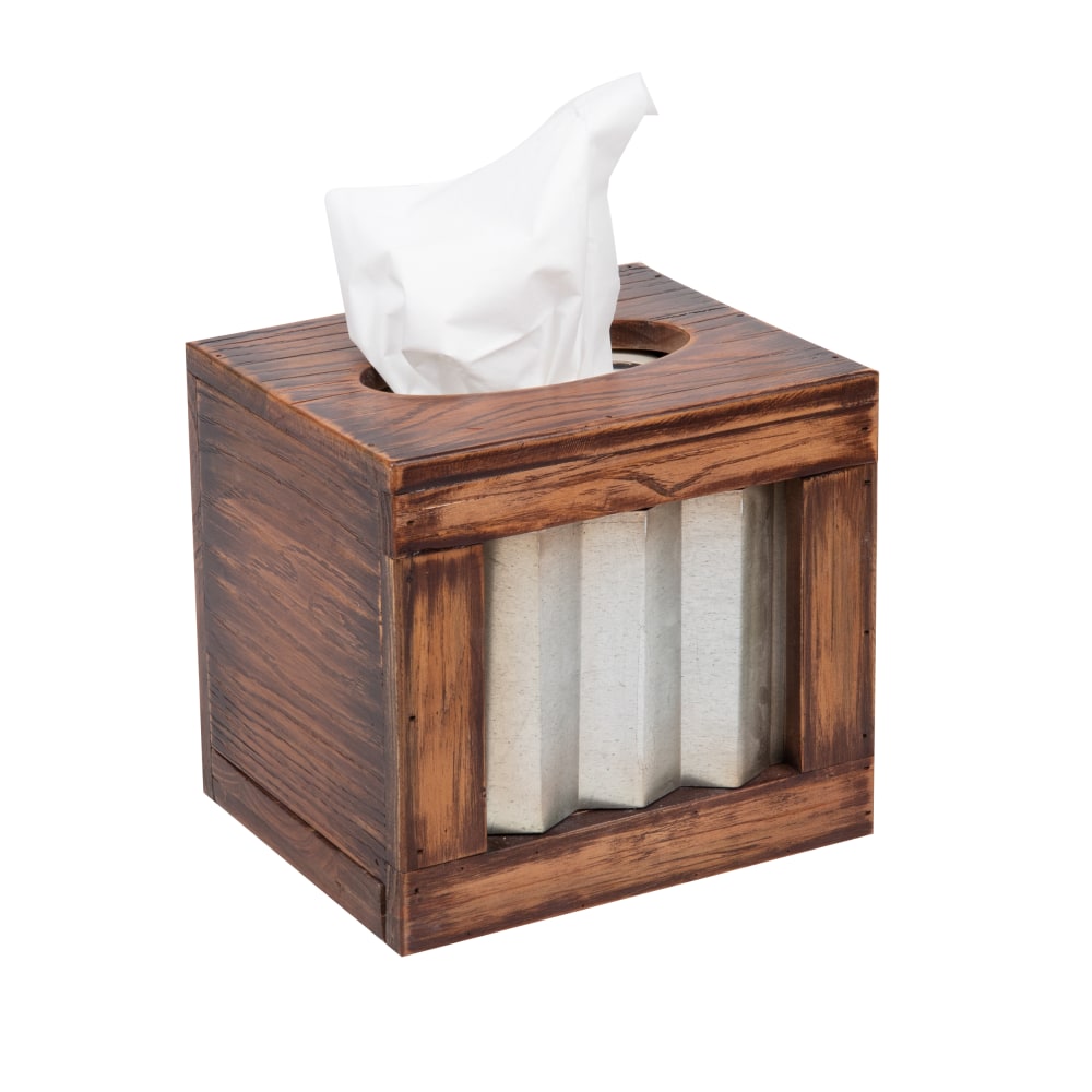 Mind Reader Rustic Tissue Holder, Small Size, Brown