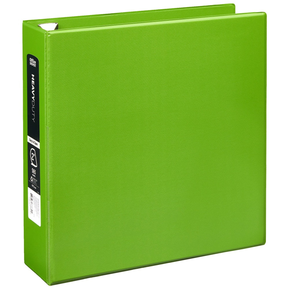 Office Depot Brand Heavy-Duty 3-Ring Binder, 2in D-Rings, Army Green