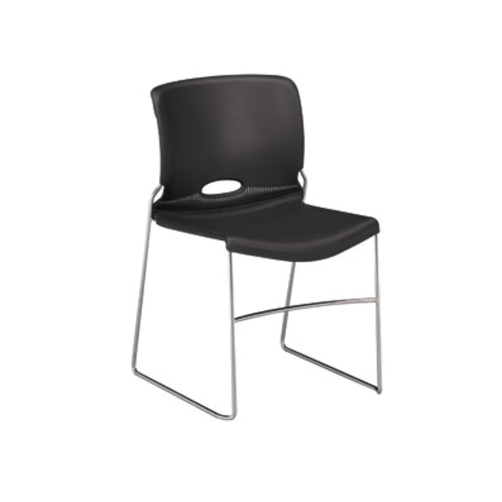 HON Olson Stacker Polyurethane Seat, Polymer Back Stacking Chair 17in Seat Width, Lava Seat/Chrome Frame, Quantity: 4