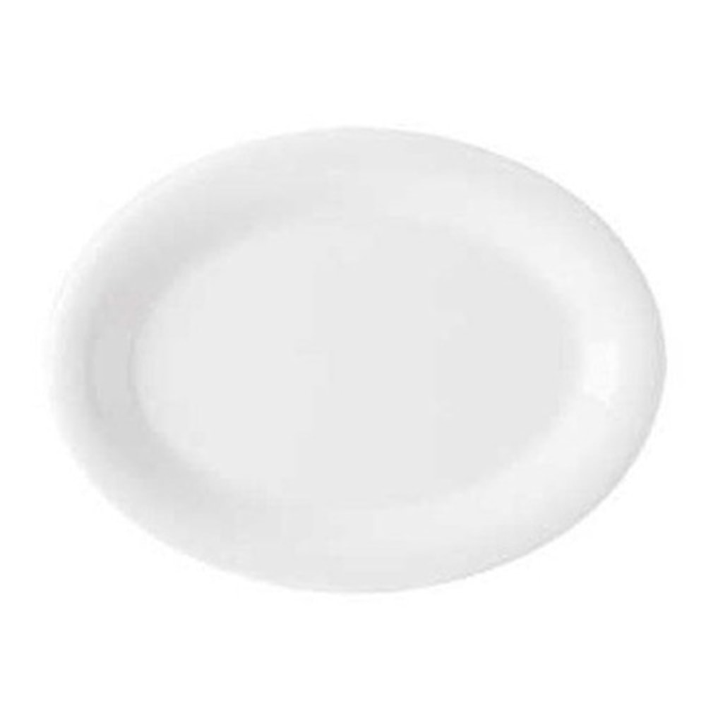 GET Enterprises Oval Platters, 9in x 12in, Diamond White, Set Of 12 Platters