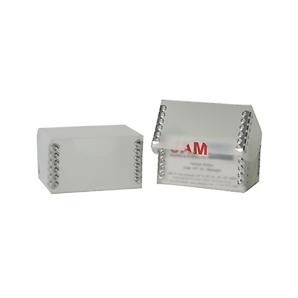 JAM Paper Business Card Box, 2 1/2inH x 4inW x 3/4inD, Clear