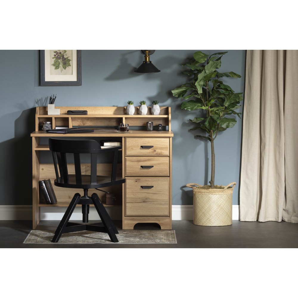 South Shore Versa 45inW Computer Desk With Hutch, Nordik Oak