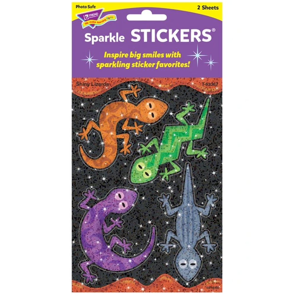 Trend Sparkle Stickers, Shiny Lizards, 8 Stickers Per Pack, Set Of 6 Packs