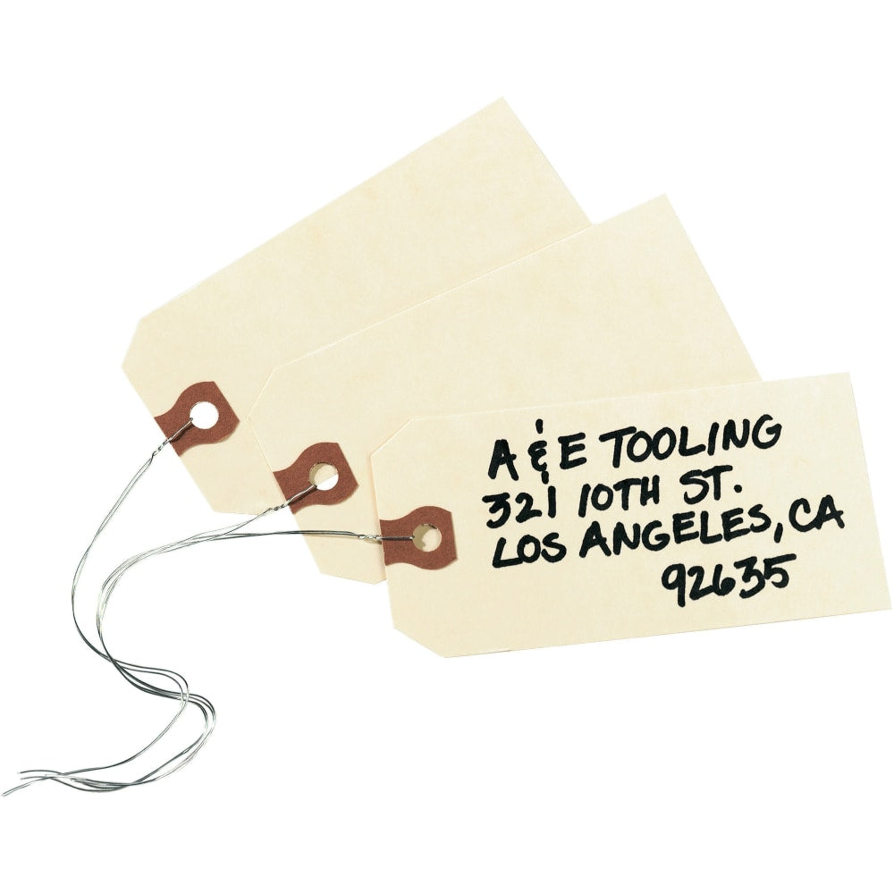 Avery Manila "G" Shipping Tags - 4.25in Length x 2.12in Width - Rectangular - Wire Fastener - 1000 / Box - Manila