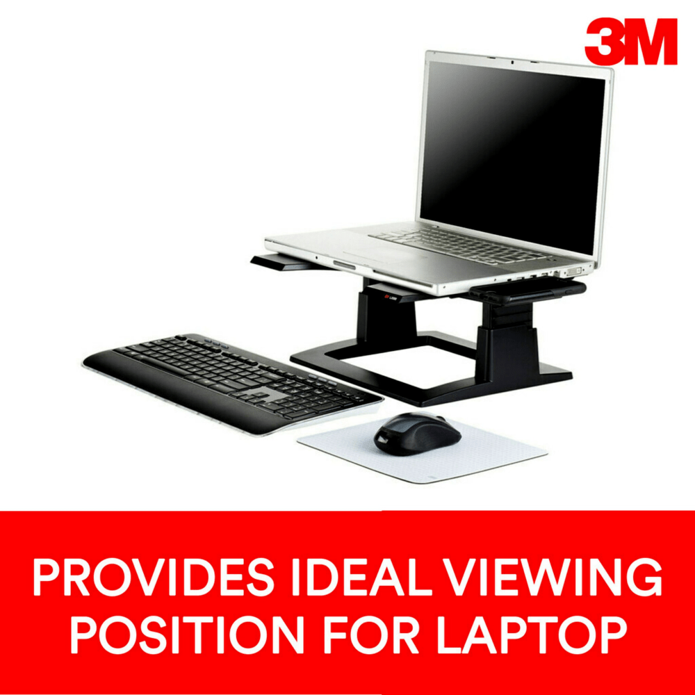 3M Ergonomic Notebook Computer Stand, Black