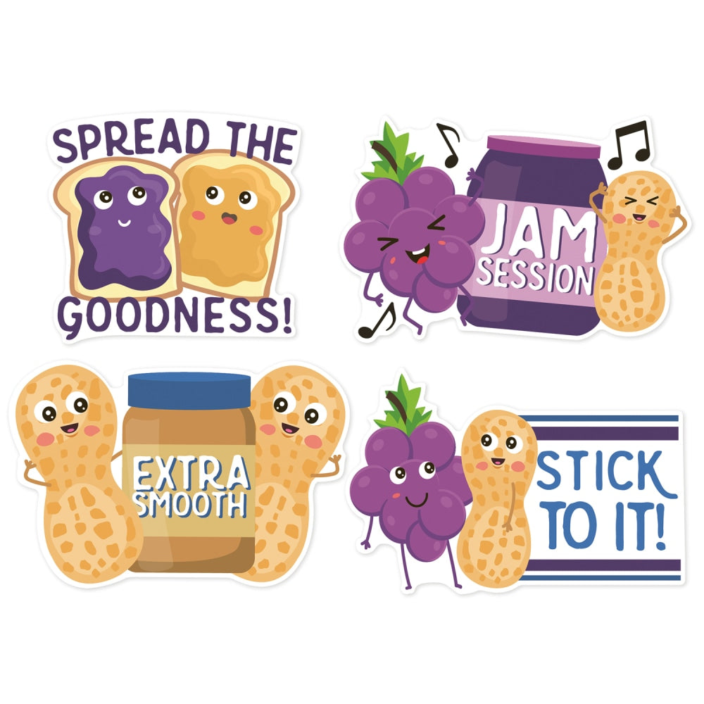 Eureka Jumbo Scented Stickers, Peanut Butter & Jelly, 12 Stickers Per Pack, Set Of 6 Packs