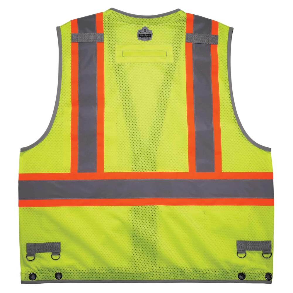 Ergodyne GloWear 8231TV Hi-Vis Tool Tethering Safety Vest, Type R, Class 2, Large/X-Large, Lime