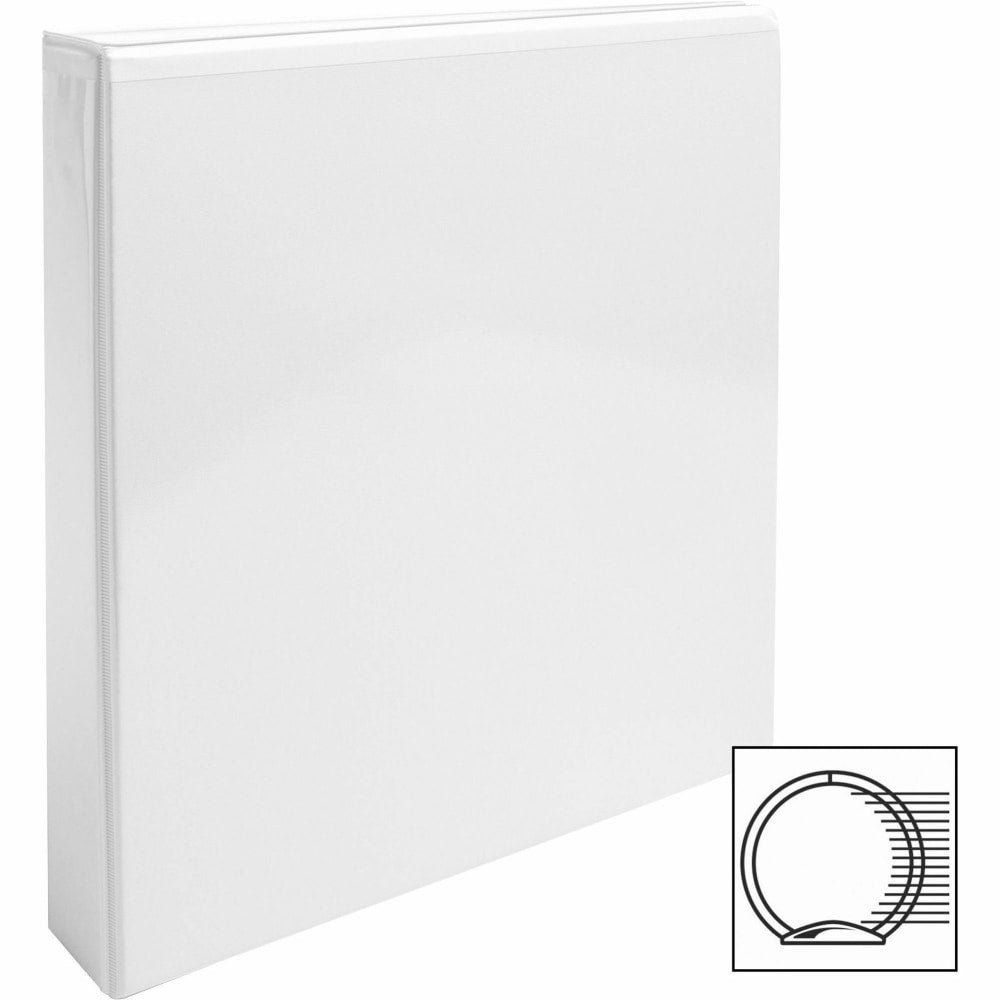 Business Source RounD-Ring View Binder, 1 1/2in Ring, 8 1/2in x 11in, White