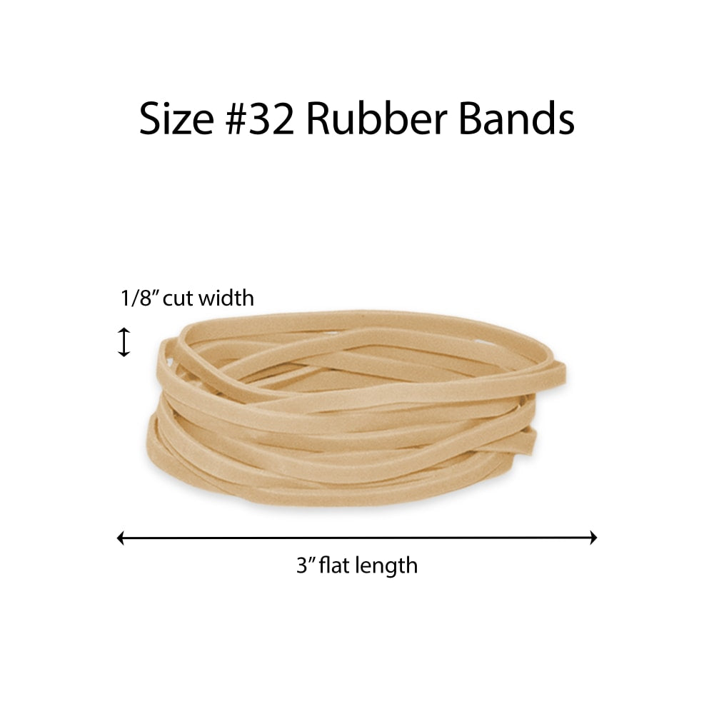 Office Depot Brand Rubber Bands, #32, 3in x 1/8in, 1/4 Lb. Bag