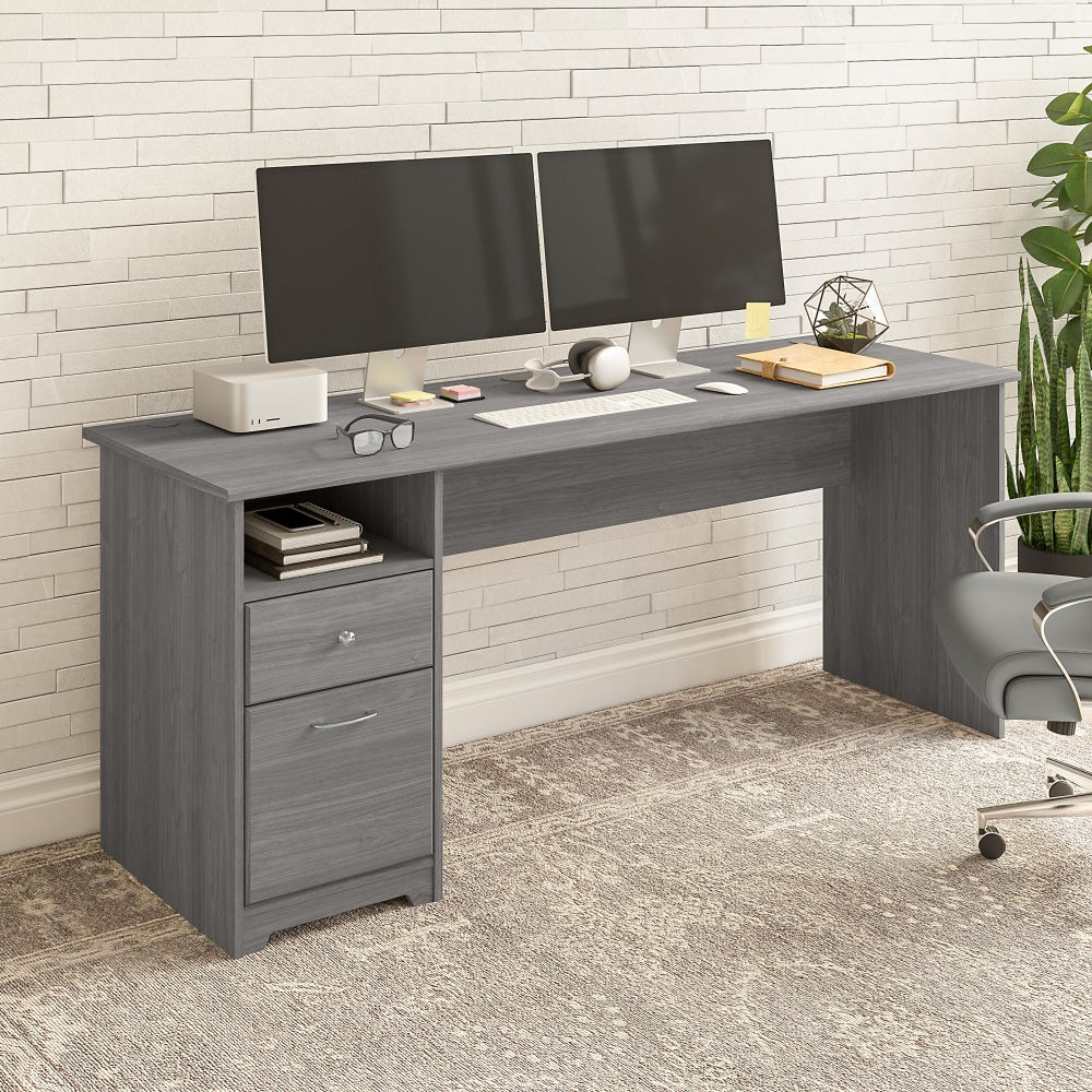 Bush Furniture Cabot 72inW Computer Desk With Drawers, Modern Gray, Standard Delivery