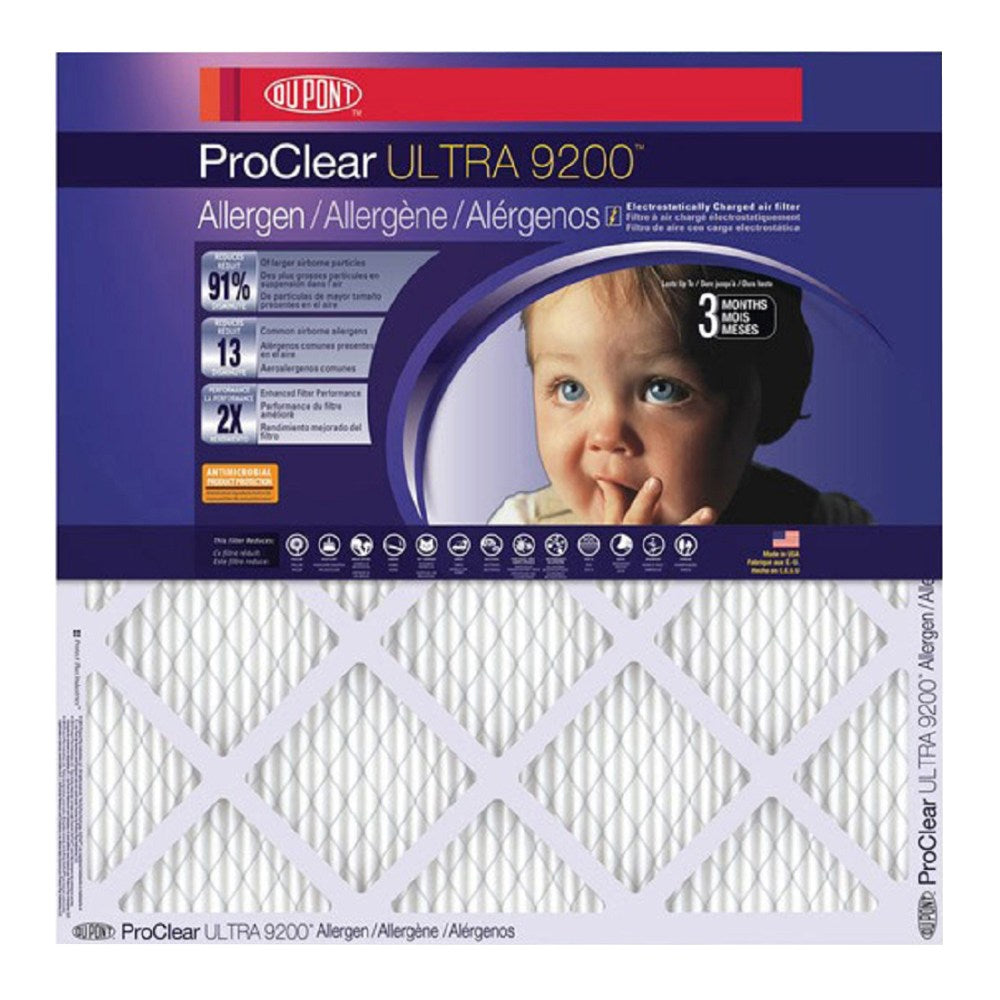 DuPont ProClear Ultra 9200 Air Filters, 22inH x 20inW x 1inD, Pack Of 4 Air Filters