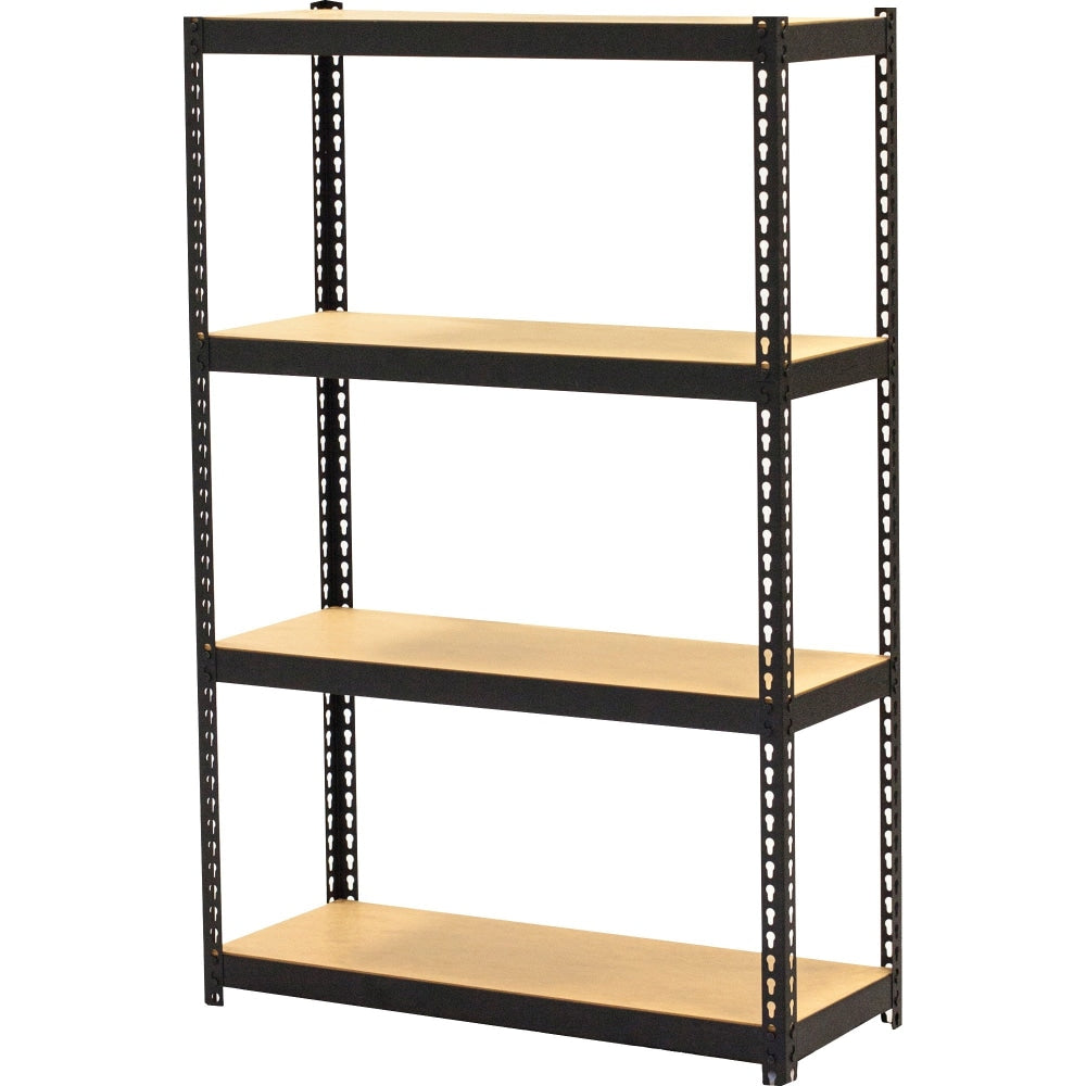 Lorell Narrow Steel Shelving - 48in Height x 30in Width x 12in Depth - Recycled - Black - Steel - 1Each