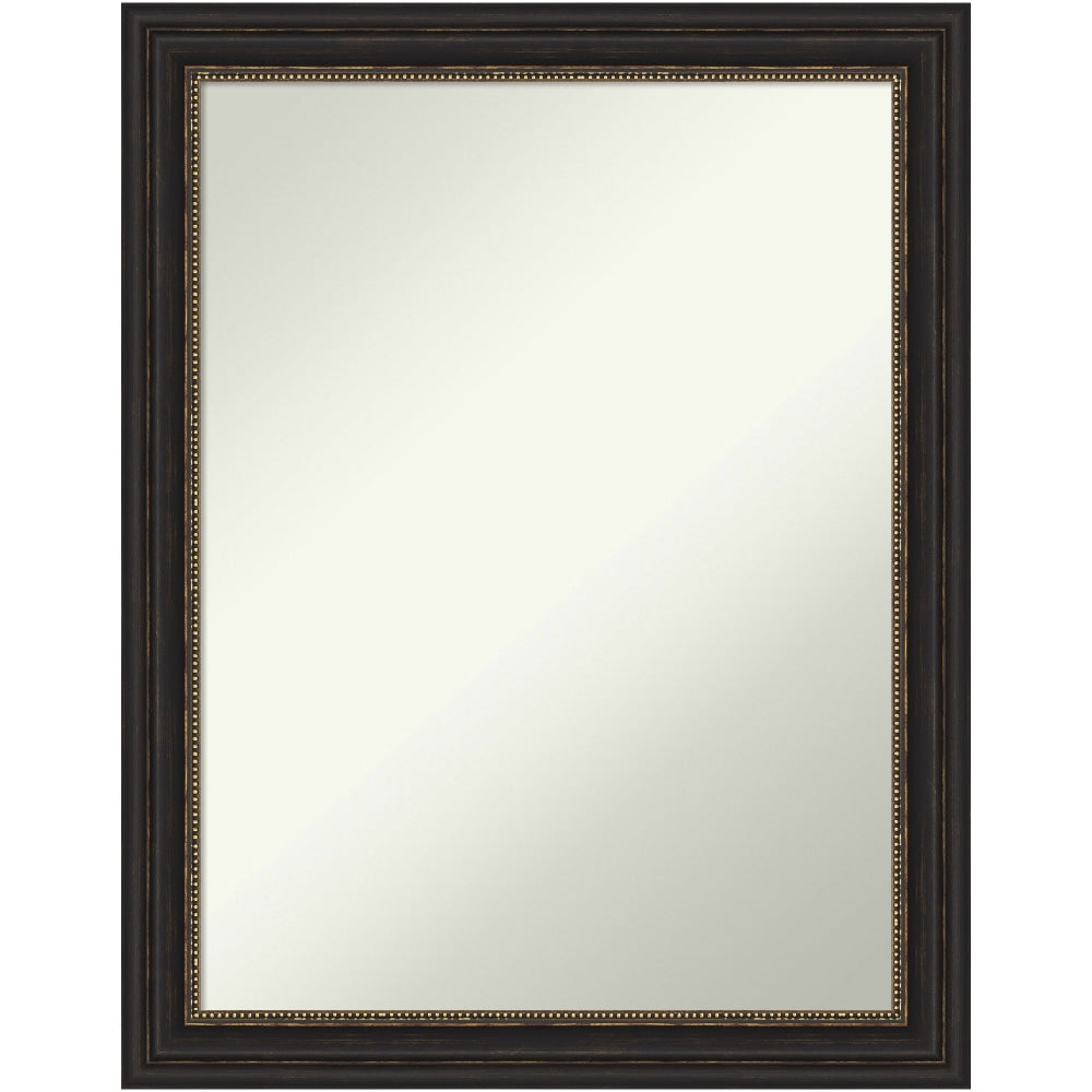 Amanti Art Narrow Non-Beveled Rectangle Framed Bathroom Wall Mirror, 27-1/2in x 21-1/2in, Accent Bronze