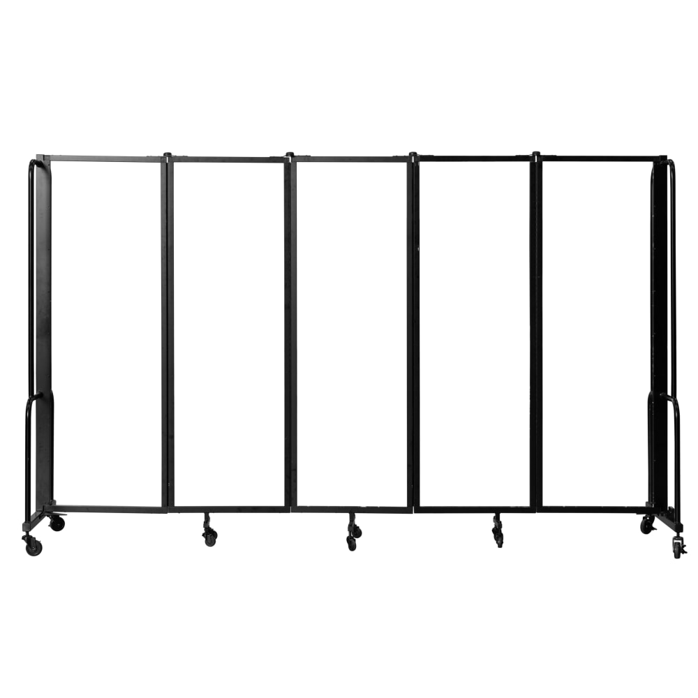 National Public Seating Room Divider, 5-Section, 72inH x 27inW x 118inD, Clear