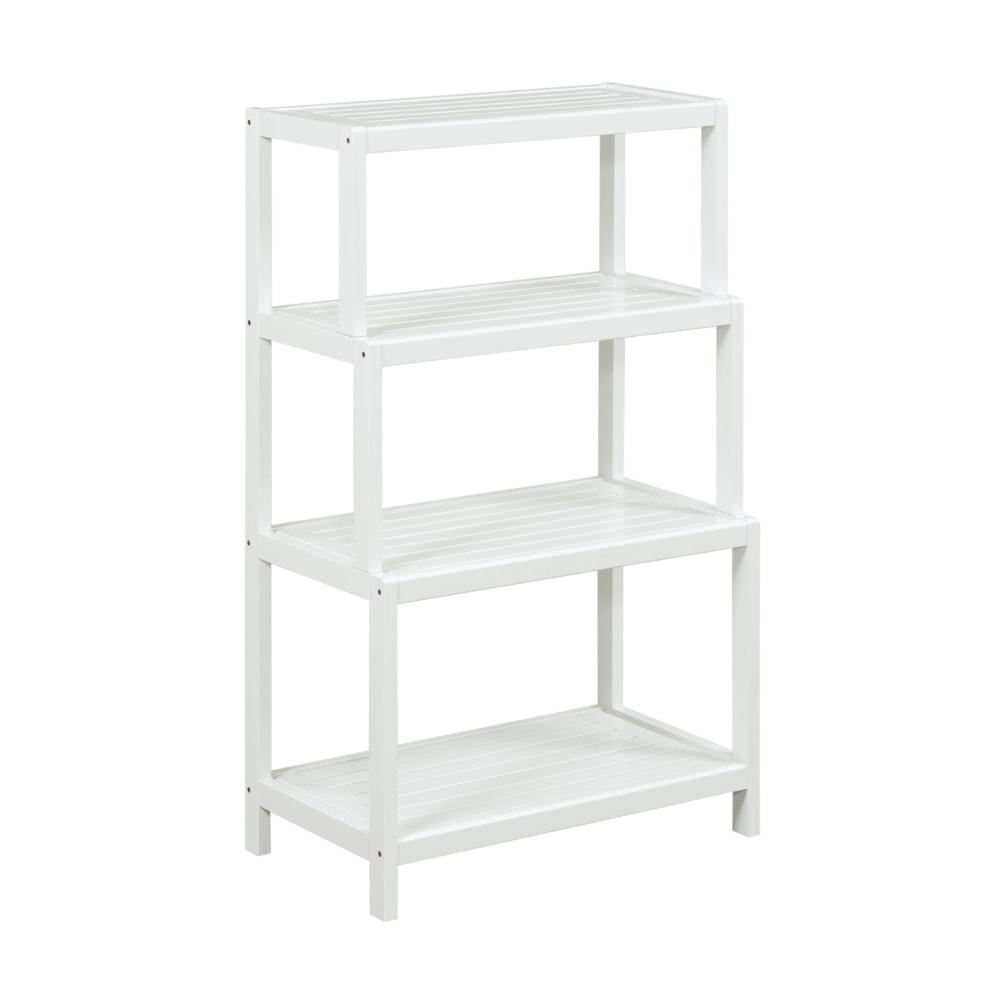 New Ridge Home Goods Dunnsville 37inH 4-Tier Bookcase, White