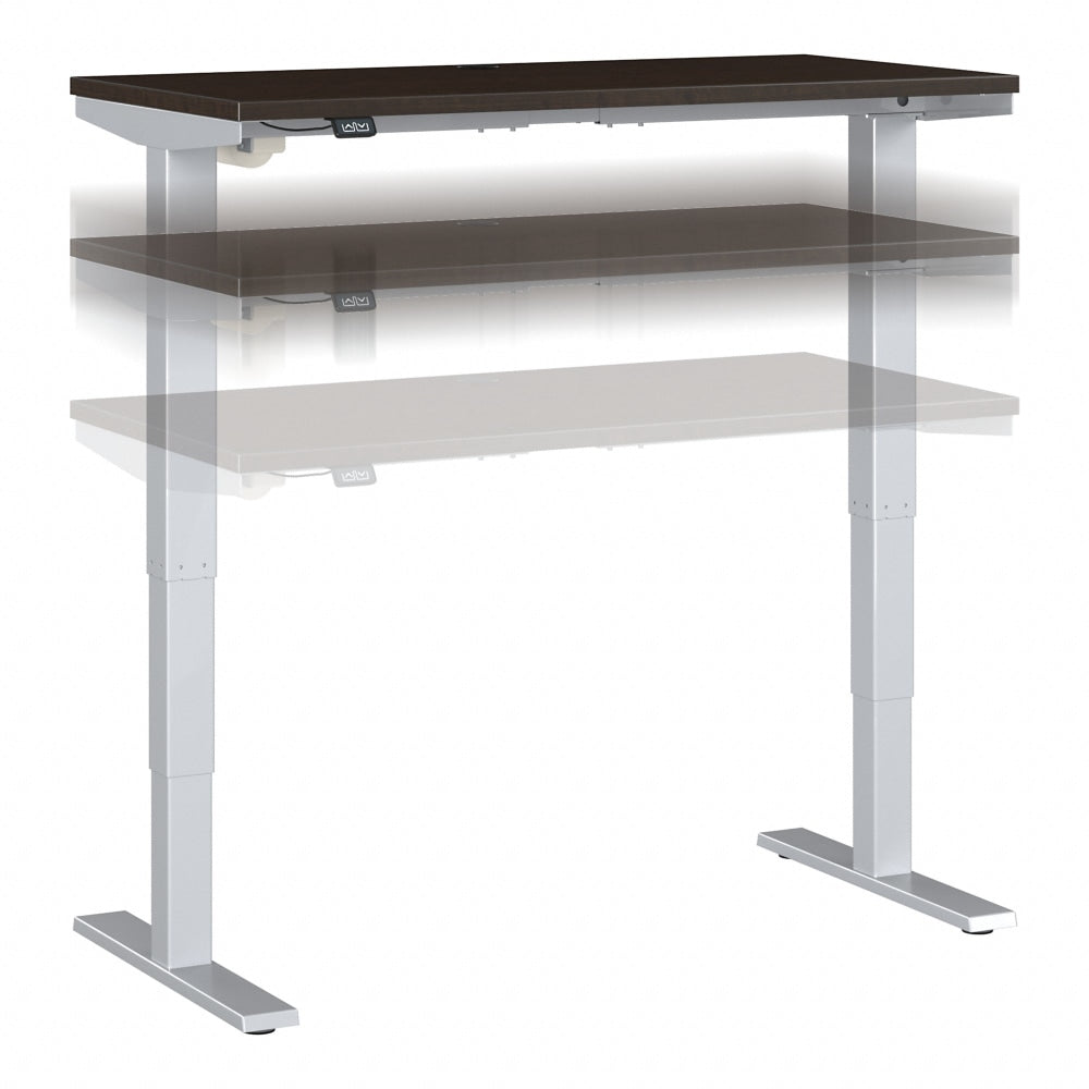 Move 40 Series by Bush Business Furniture Electric 48inW Height-Adjustable Standing Desk, 48in x 24in, Mocha Cherry/Cool Gray Metallic, Standard Delivery