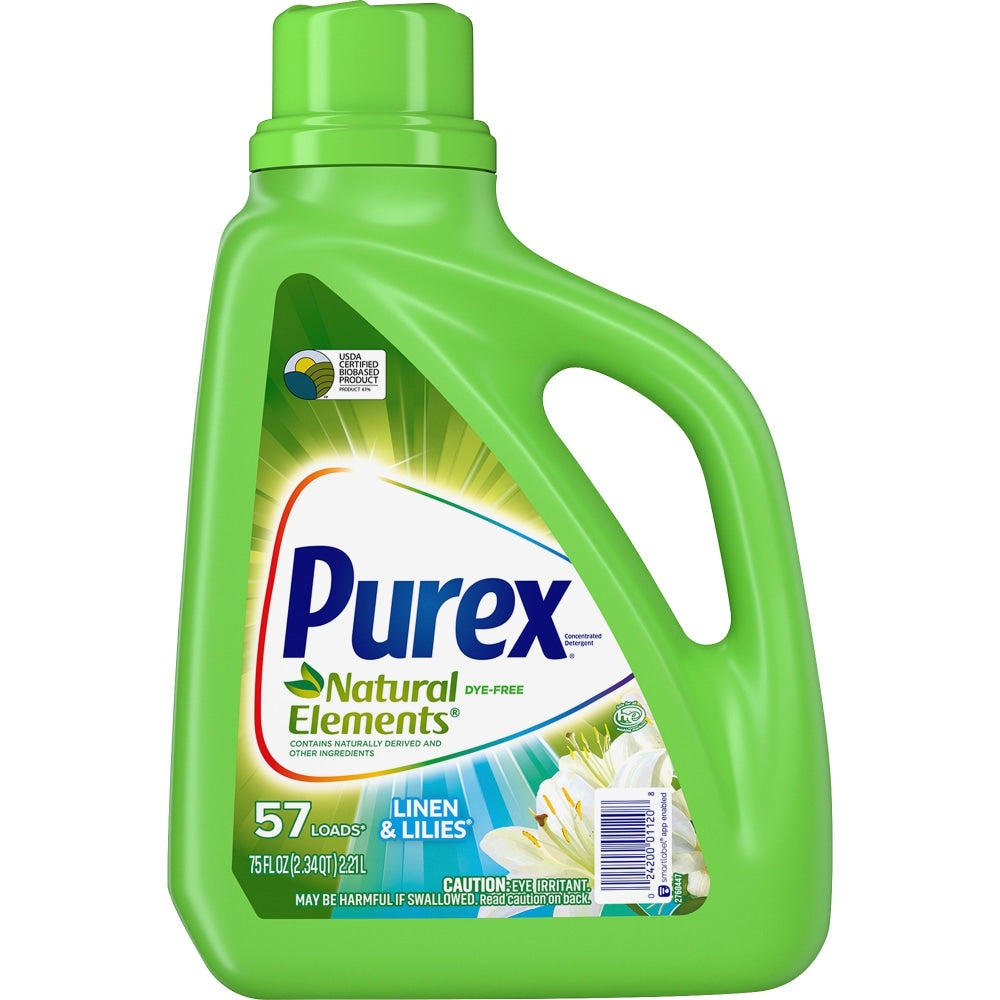 Purex Ultra Natural Elements HE Liquid Detergent, Linen & Lilies Scent, 75 Oz Bottle