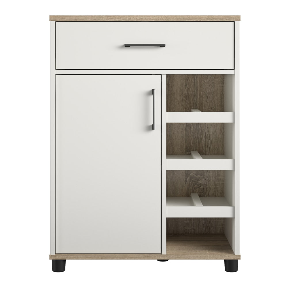 Ameriwood Home Whitmore Bar Cabinet, 35-13/16inH x 26-3/4inW x 15-9/16inD, White