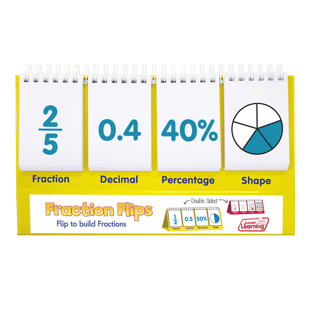 Junior Learning Fractions Flips, Multicolor, Grades 2 - 3