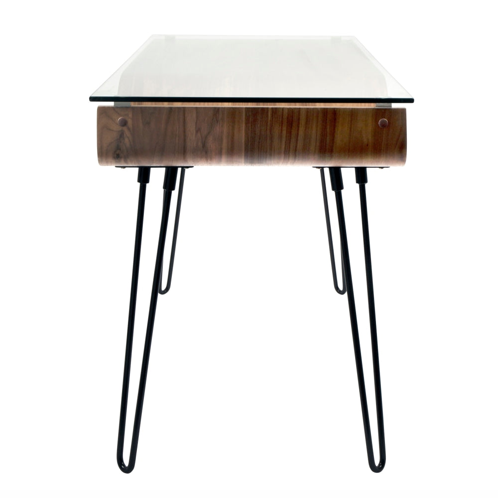 Lumisource Avery Mid-Century Modern 45inW Writing Desk, Walnut/Black