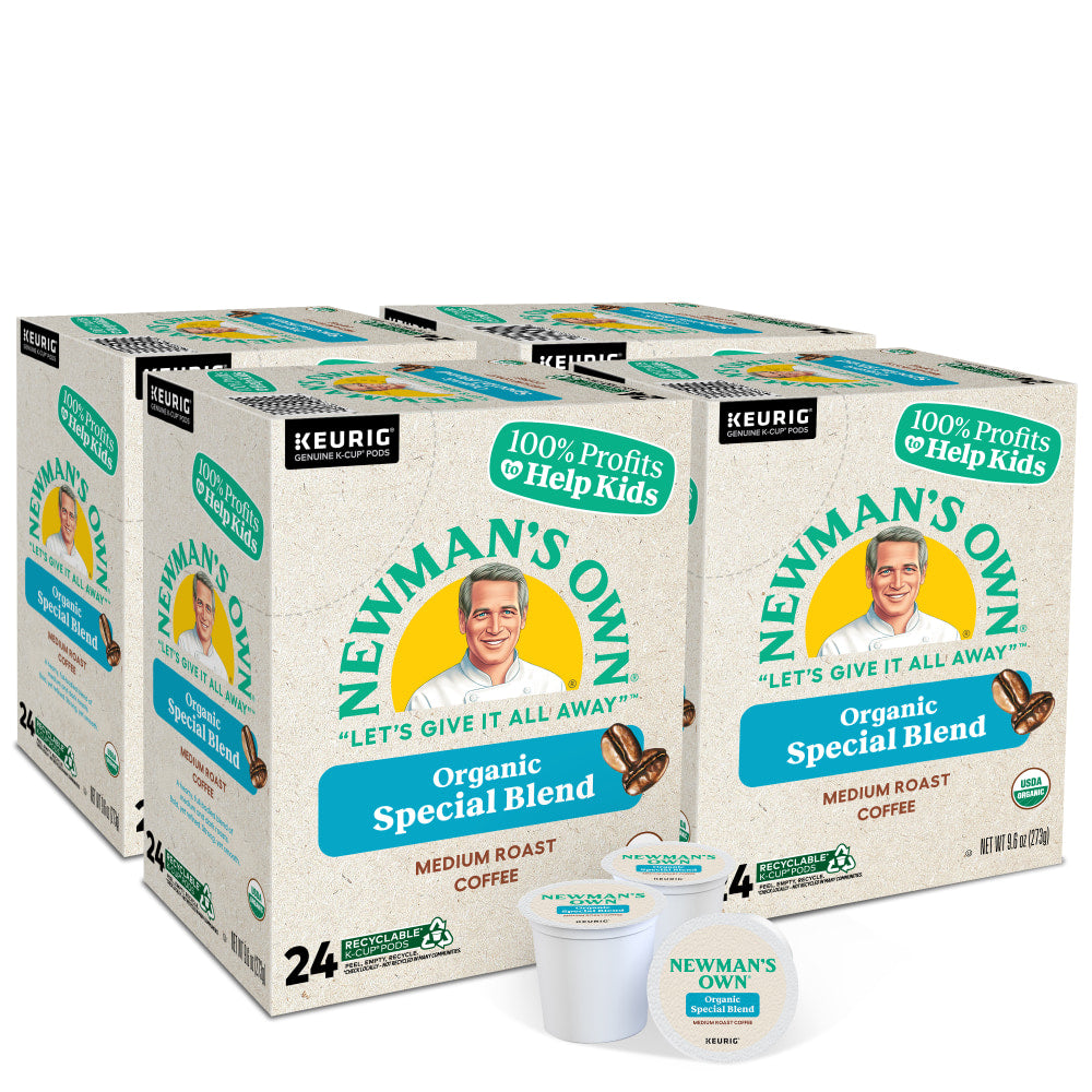 Newmans Own Organics Single-Serve Coffee K-Cup,  Special Blend, Carton Of 96, 4 x 24 Per Box